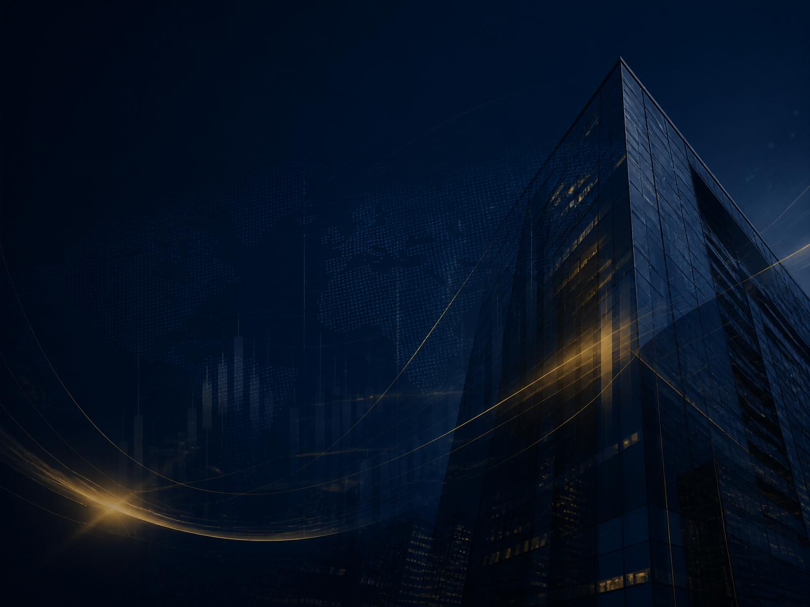 Skyline corporativo noturno